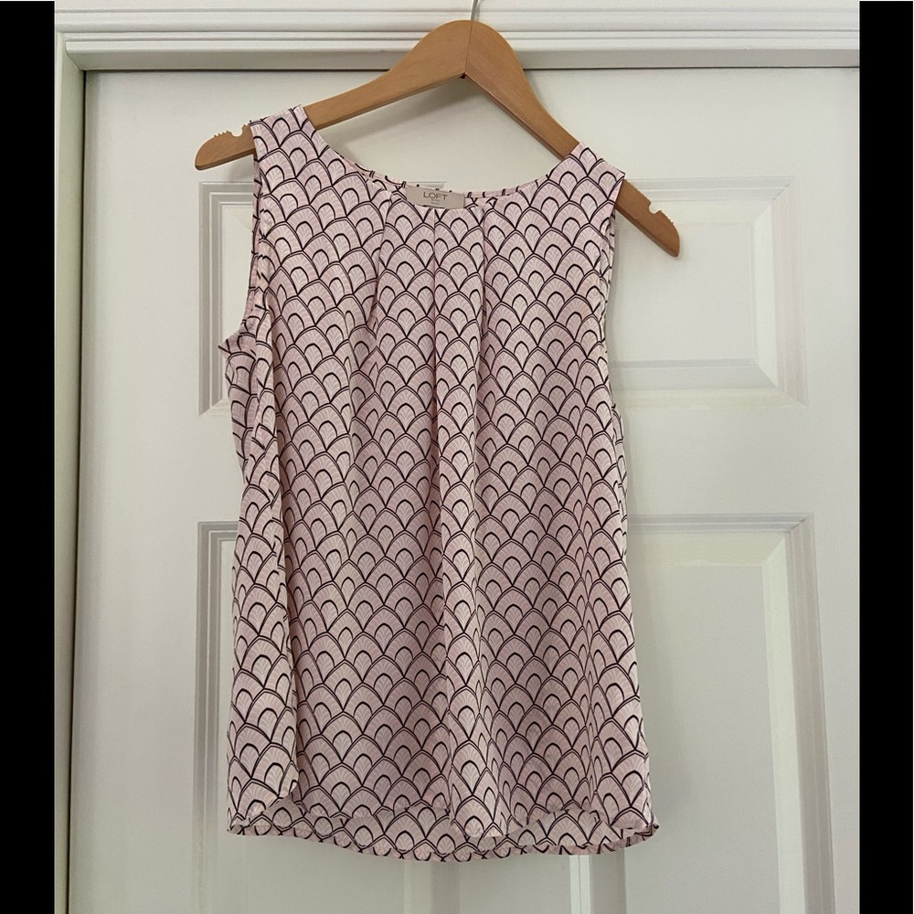 Pink Ann Taylor loft petites sleeveless blouse